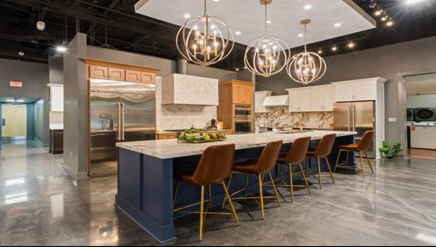 Alabama Appliance Luxury Showroom: Lighting defines the room