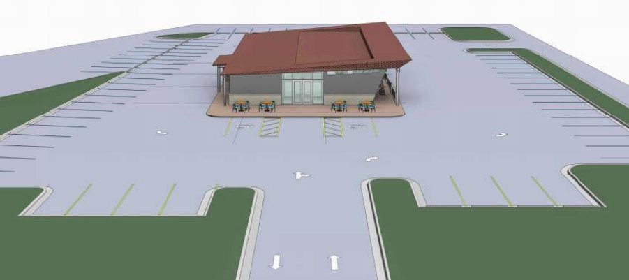Little C's Super Mini Mart: Site + parking model